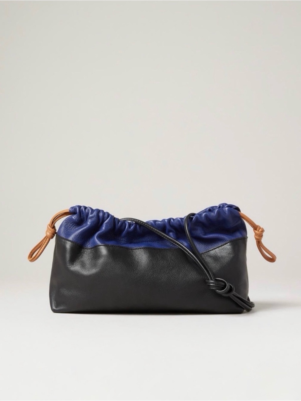 Pierre Hardy Black and Navy Leather Drawstring Shoulder Bag